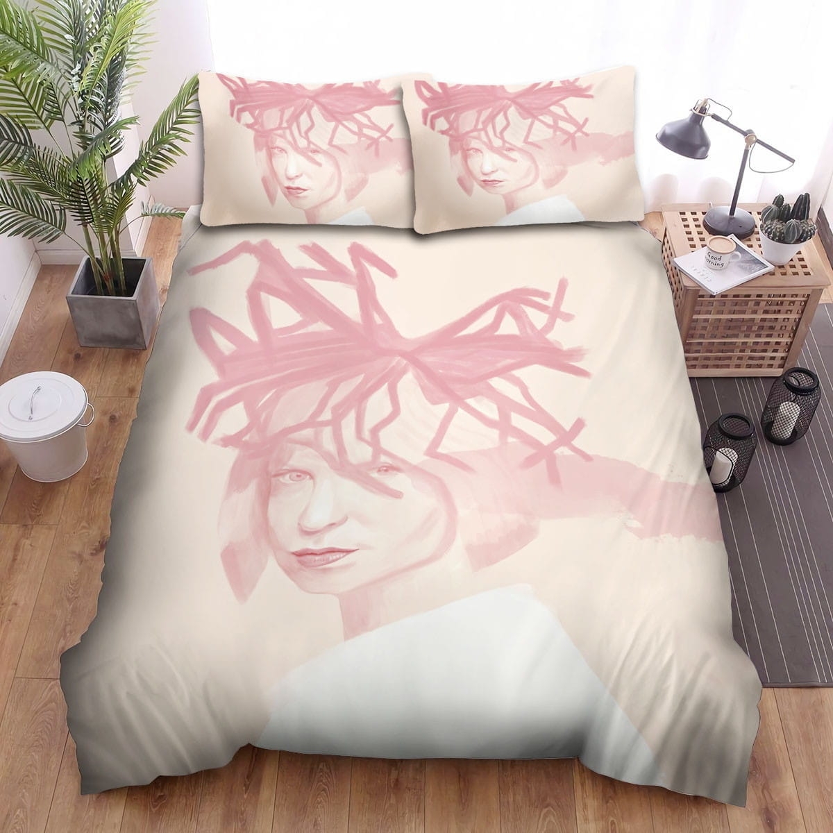 Sia Pink Portrait Painting Bedding Set Duvet Cover Gift For Christmas Birthday Thanksgiving