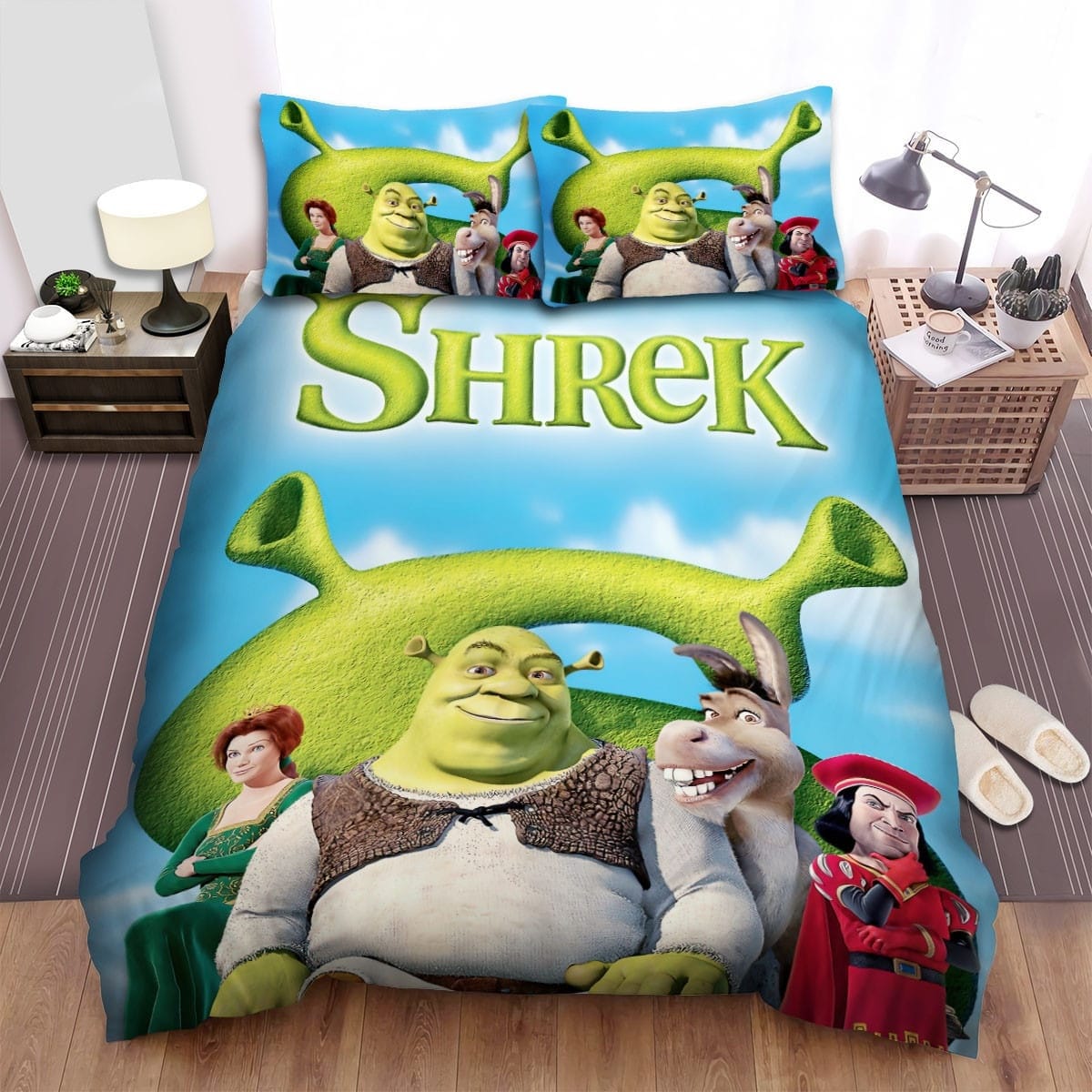Shrek 2001 Movie Poster 2 Decorative Bedding Sets with Duvet Cover Flatsheet Pillowcases