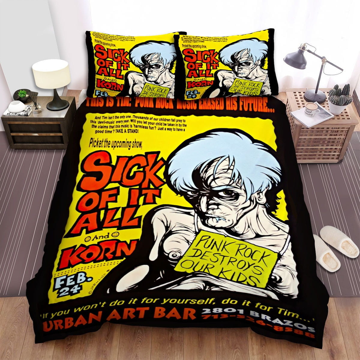 Sick Of It All Cartoon Art Bedding Sets Duvet Cover Flatsheet Gift For Christmas Thanksgiving Halloween