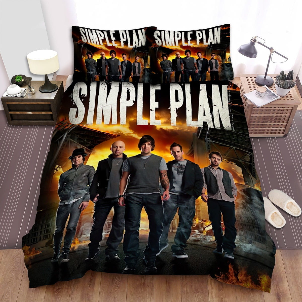 Simple Plan Album Cover Decorative Bedding Sets with Duvet Cover Flatsheet Pillowcases