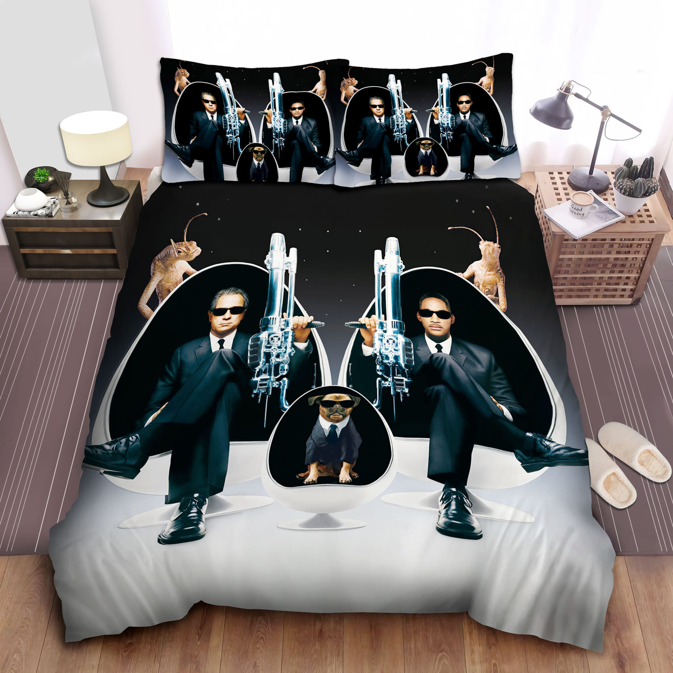 Sitting Beside Pug Frank Bedding Sets Duvet Cover Flatsheet Gift For Christmas Thanksgiving Halloween