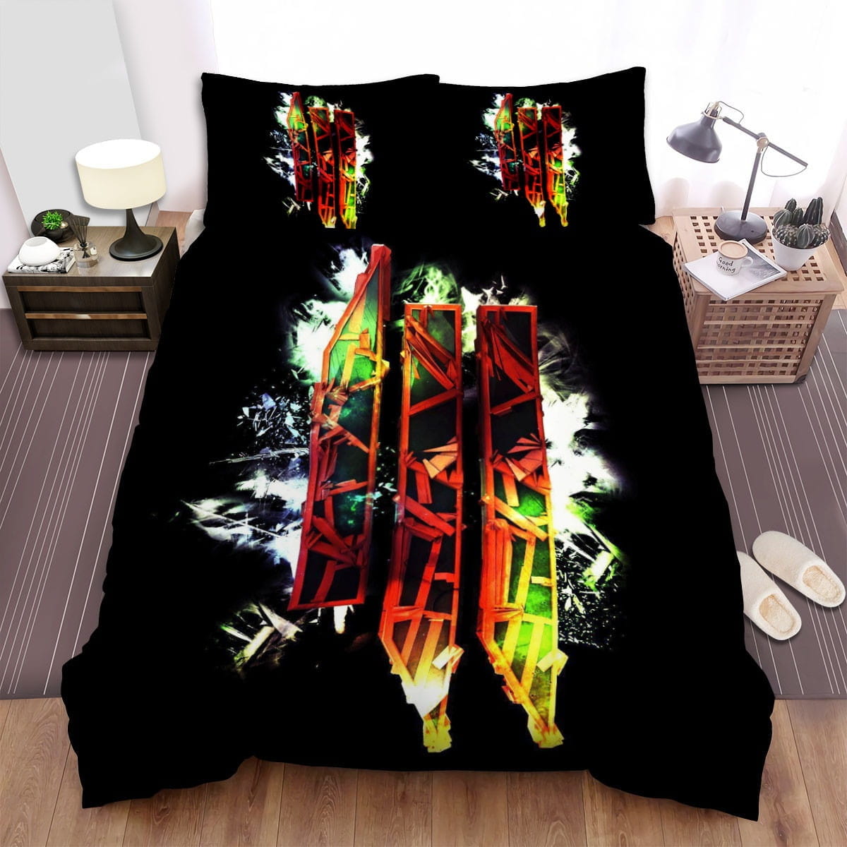 Skrillex Logo Bedding Sets Duvet Cover Flatsheet Gift For Wife Husband Besties