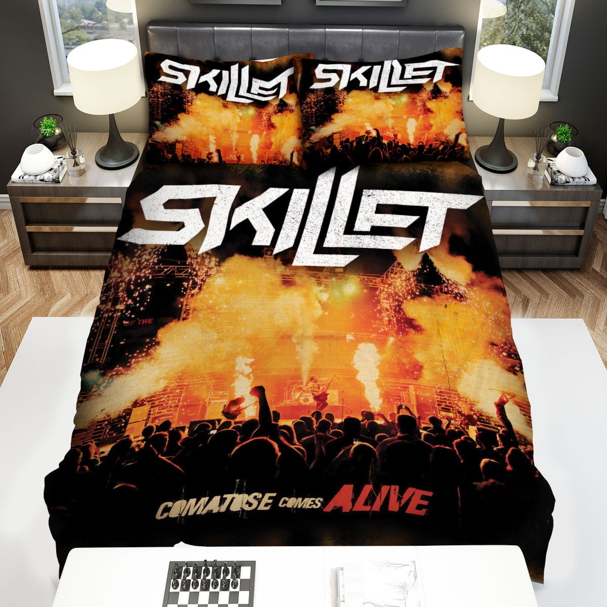 Skillet Comatose Come Alive Bedding Sets Duvet Cover Flatsheet Pillowcases Perfect Gift For Fans