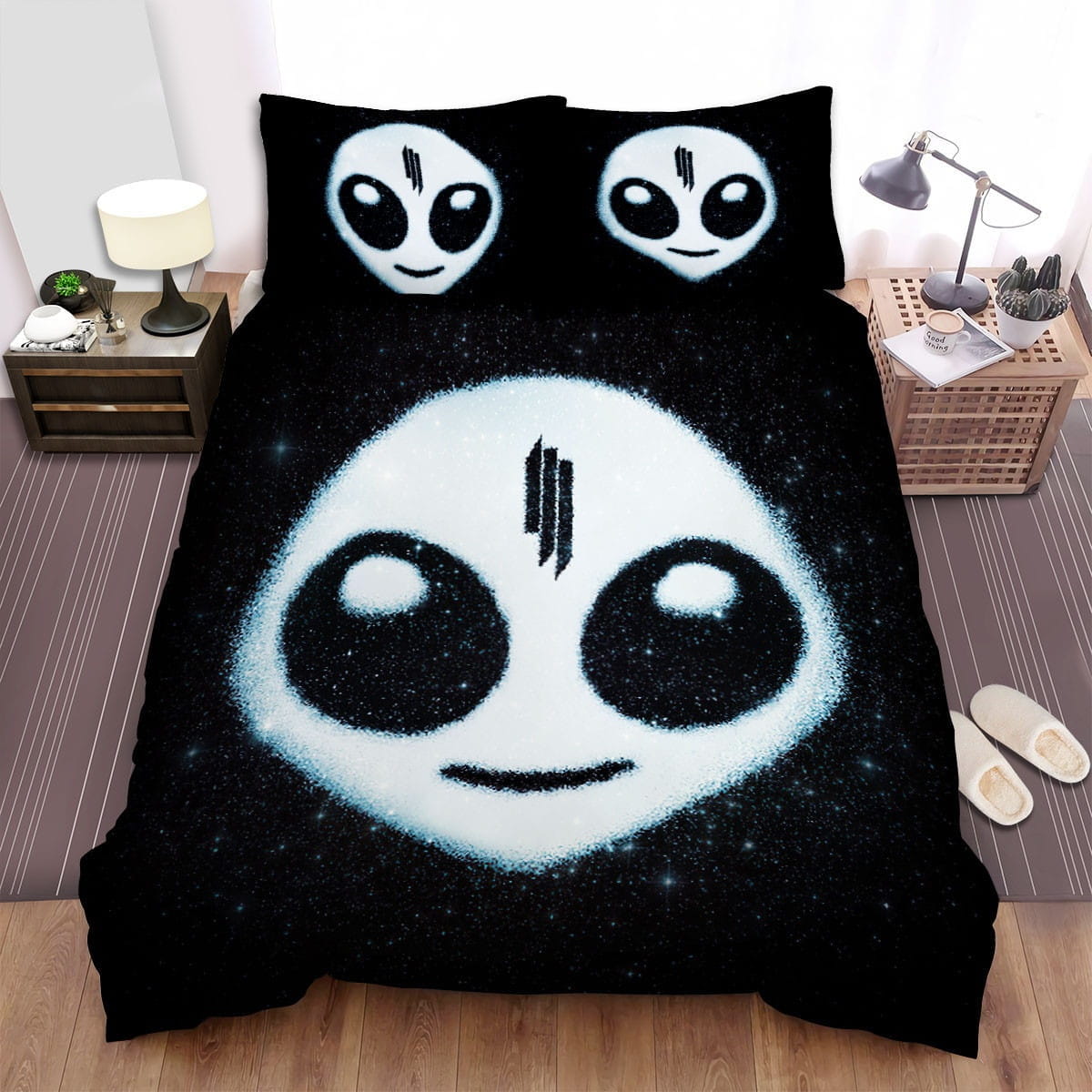 Skrillex Alien Sign Bedding Set Duvet Cover Gift For Christmas Birthday Thanksgiving