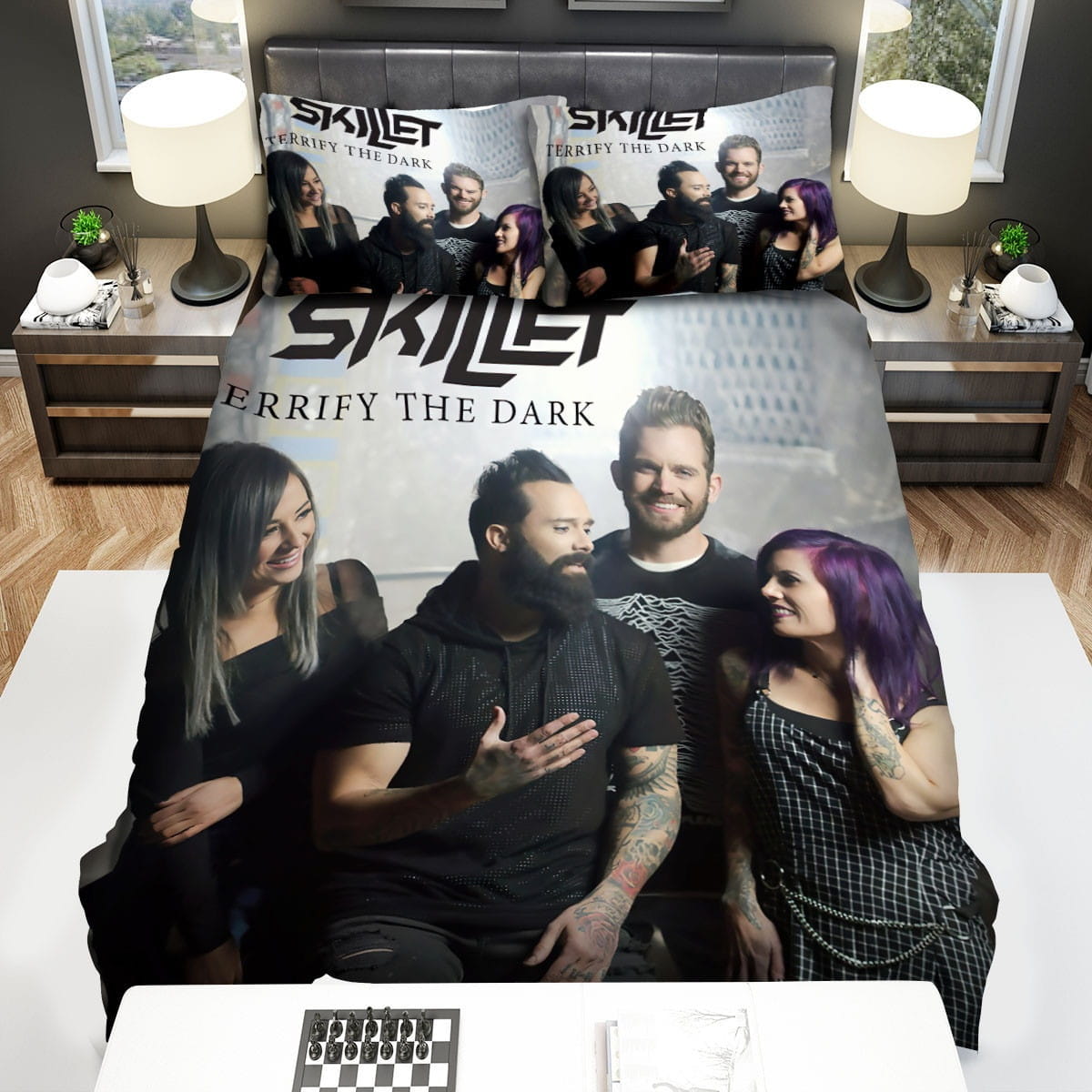 Skillet Terrify The Dark Decorative Bedding Sets with Duvet Cover Flatsheet Pillowcases