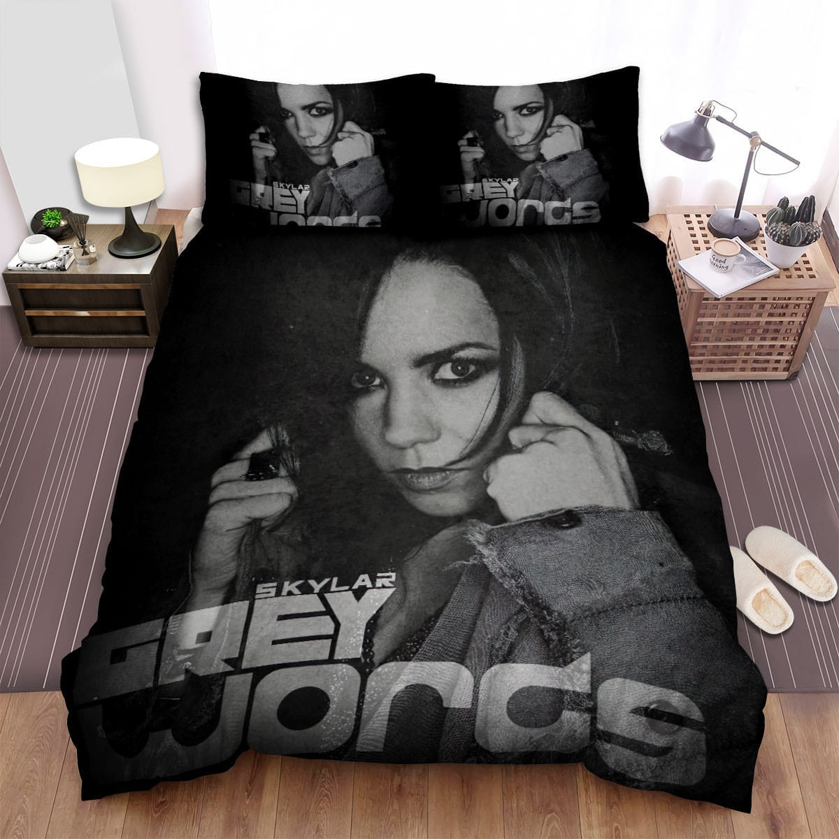 Skylar Grey Coat Decorative Bedding Sets with Duvet Cover Flatsheet Pillowcases