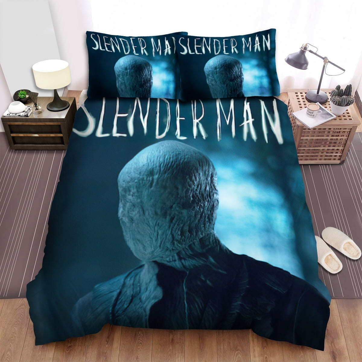 Slender Man Masked Face Bedding Set Duvet Cover Gift For Christmas Birthday Thanksgiving