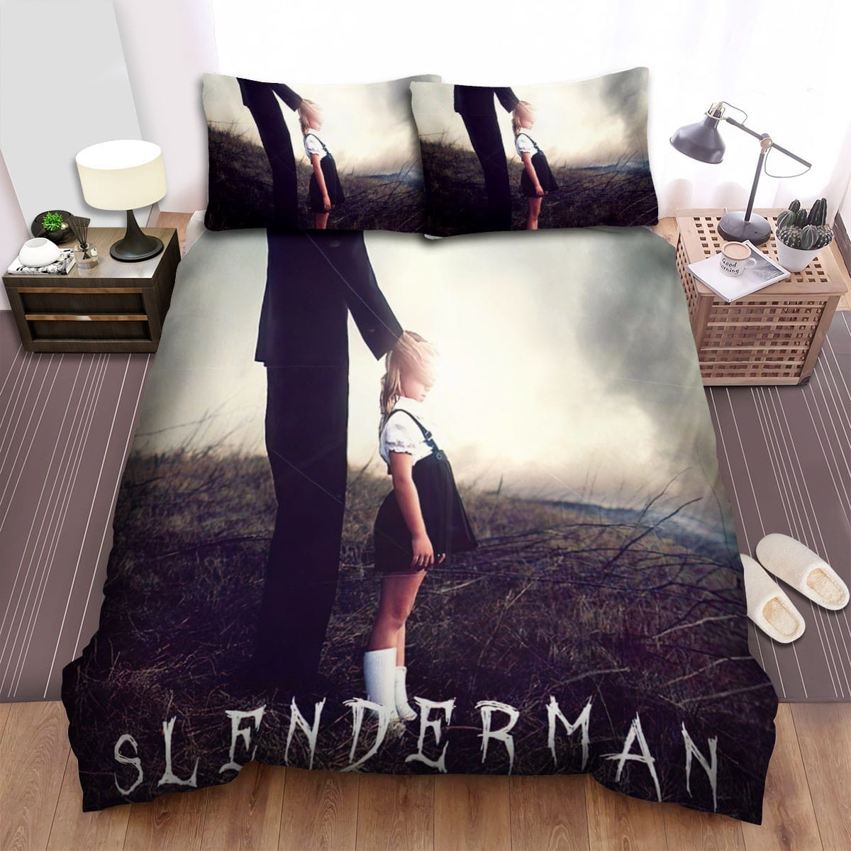 Slender Man Blindfold Bedding Sets Duvet Cover Flatsheet Gift For Christmas Thanksgiving Halloween