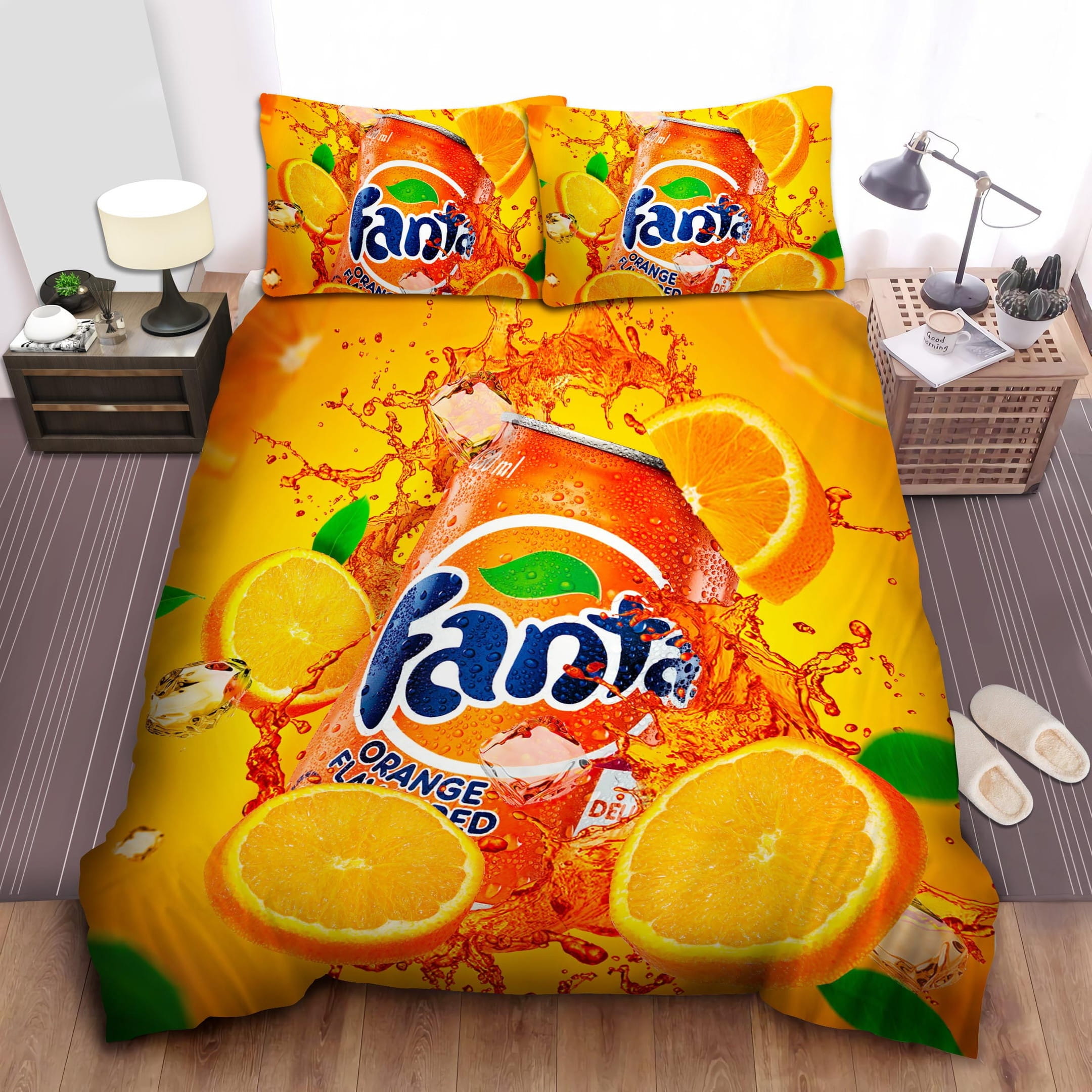 Slice Of Oranges And Fanta Bedding Sets Duvet Cover Flatsheet Gift For Wife Husband Besties