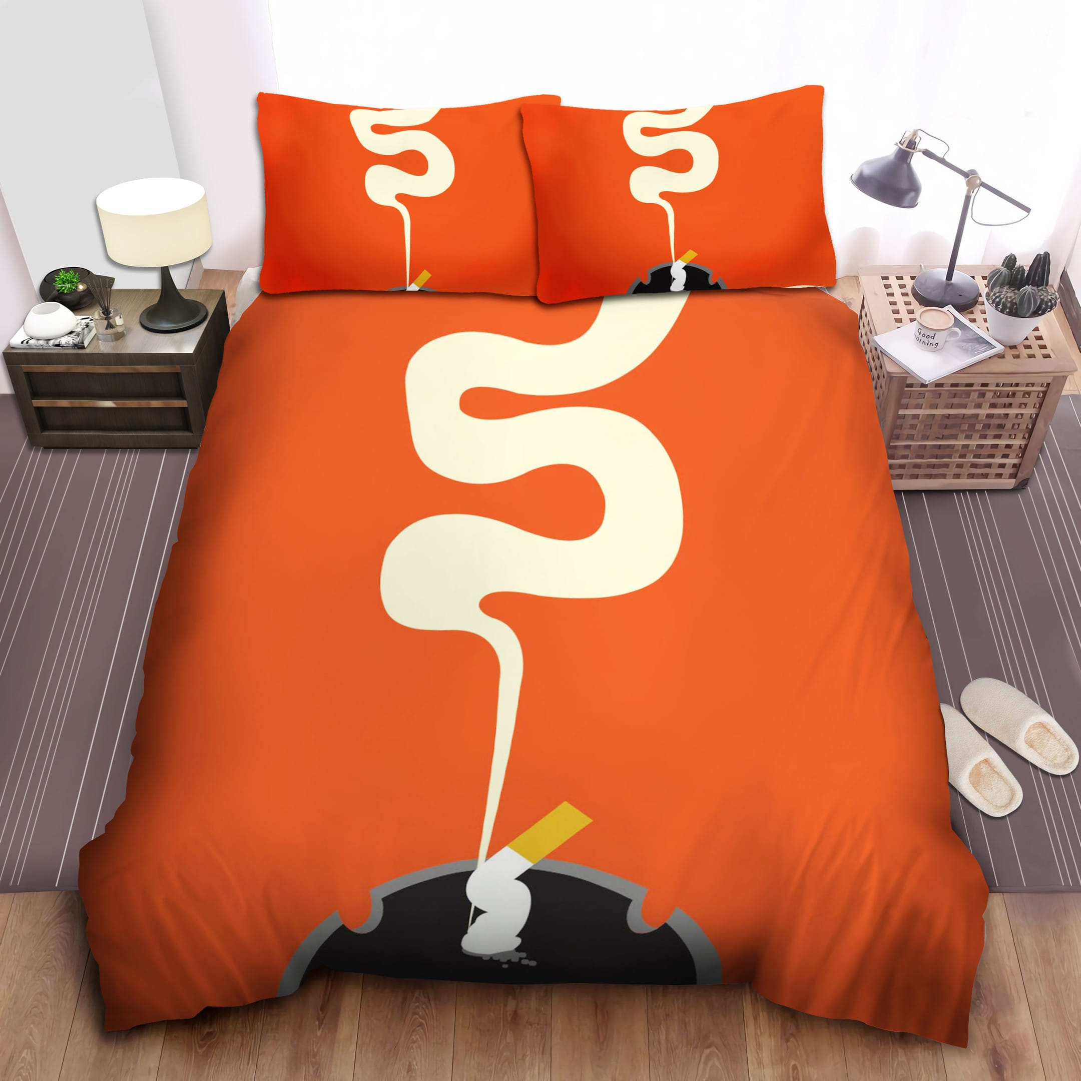 Smoke Of Cigarette Bedding Sets Duvet Cover Flatsheet Gift For Wife Husband Besties