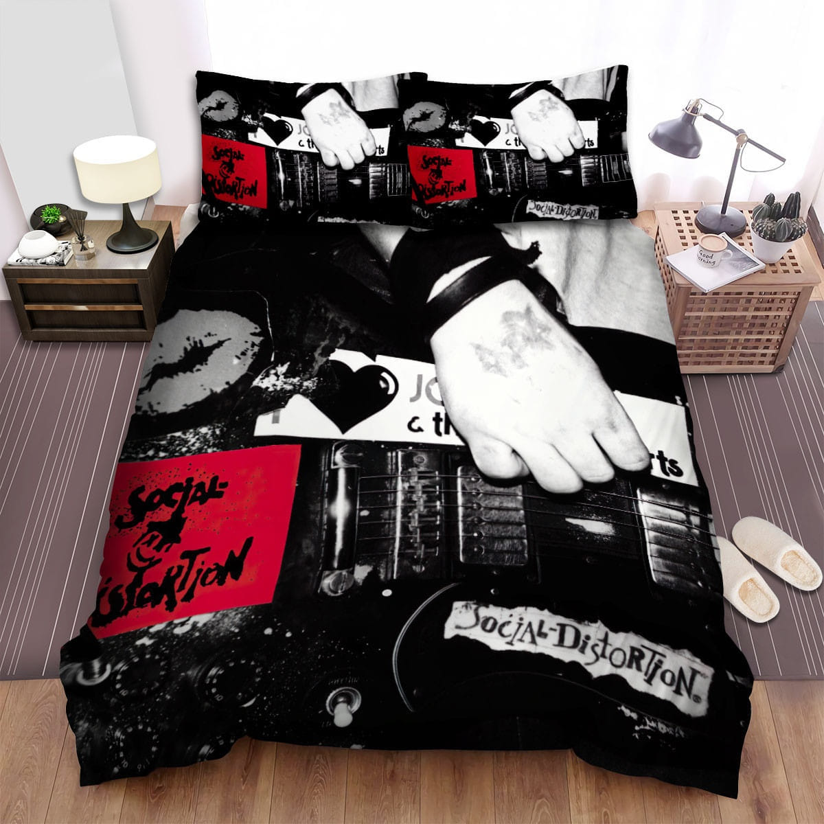 Social Distortion Guitar Bedding Sets Duvet Cover Flatsheet Pillowcases Perfect Gift For Fans