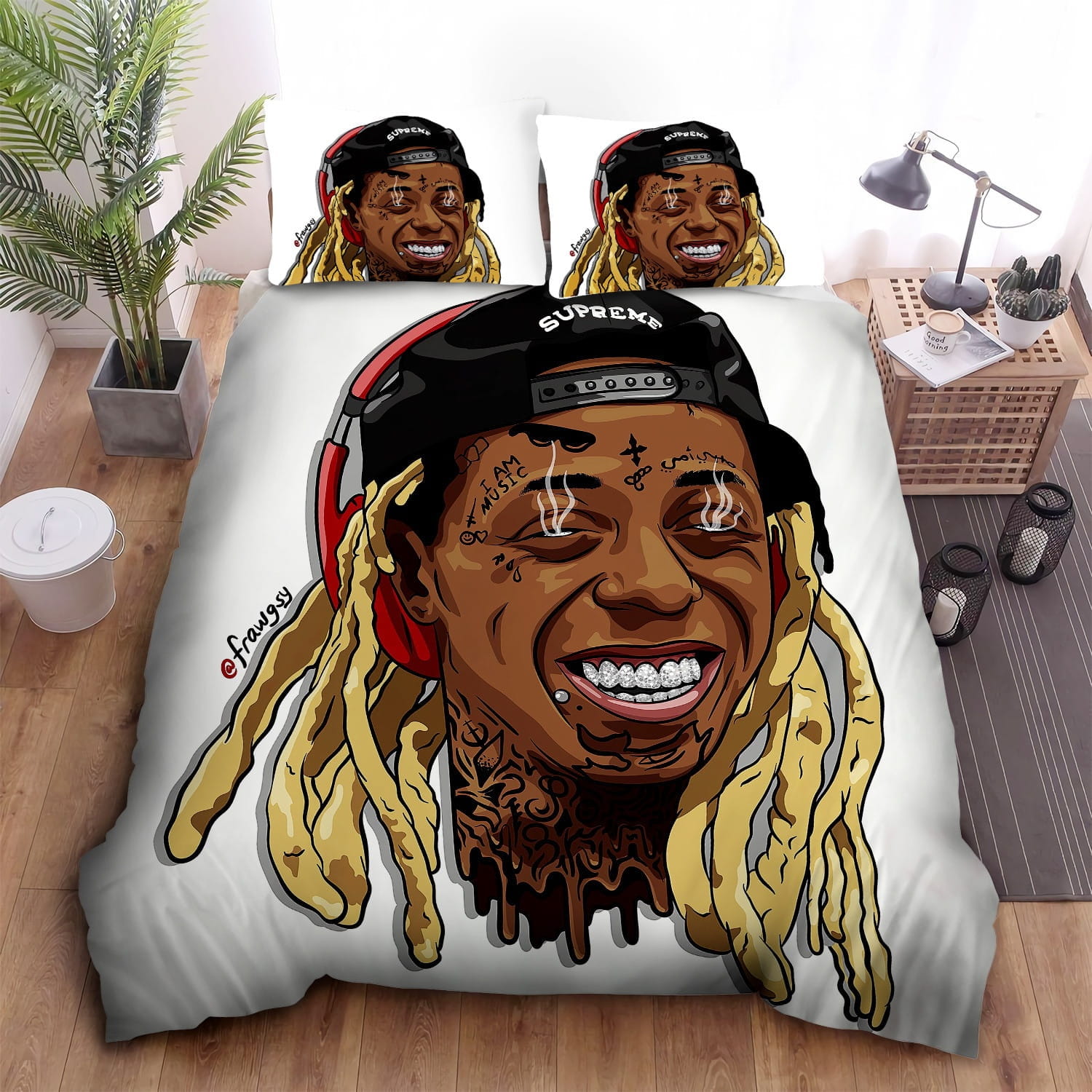 Smoking Eyes Lil Wayne Bedding Sets Duvet Cover Flatsheet Gift For Wife Husband Besties