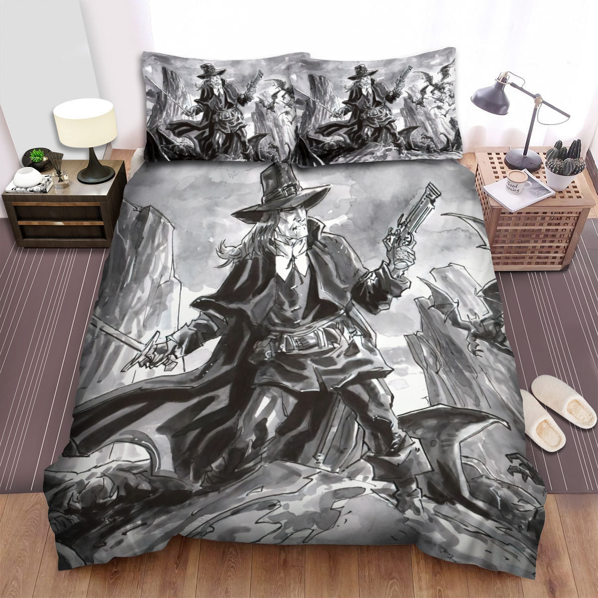 Solomon Kane Pencil Art Bedding Set Duvet Cover Gift For Christmas Birthday Thanksgiving