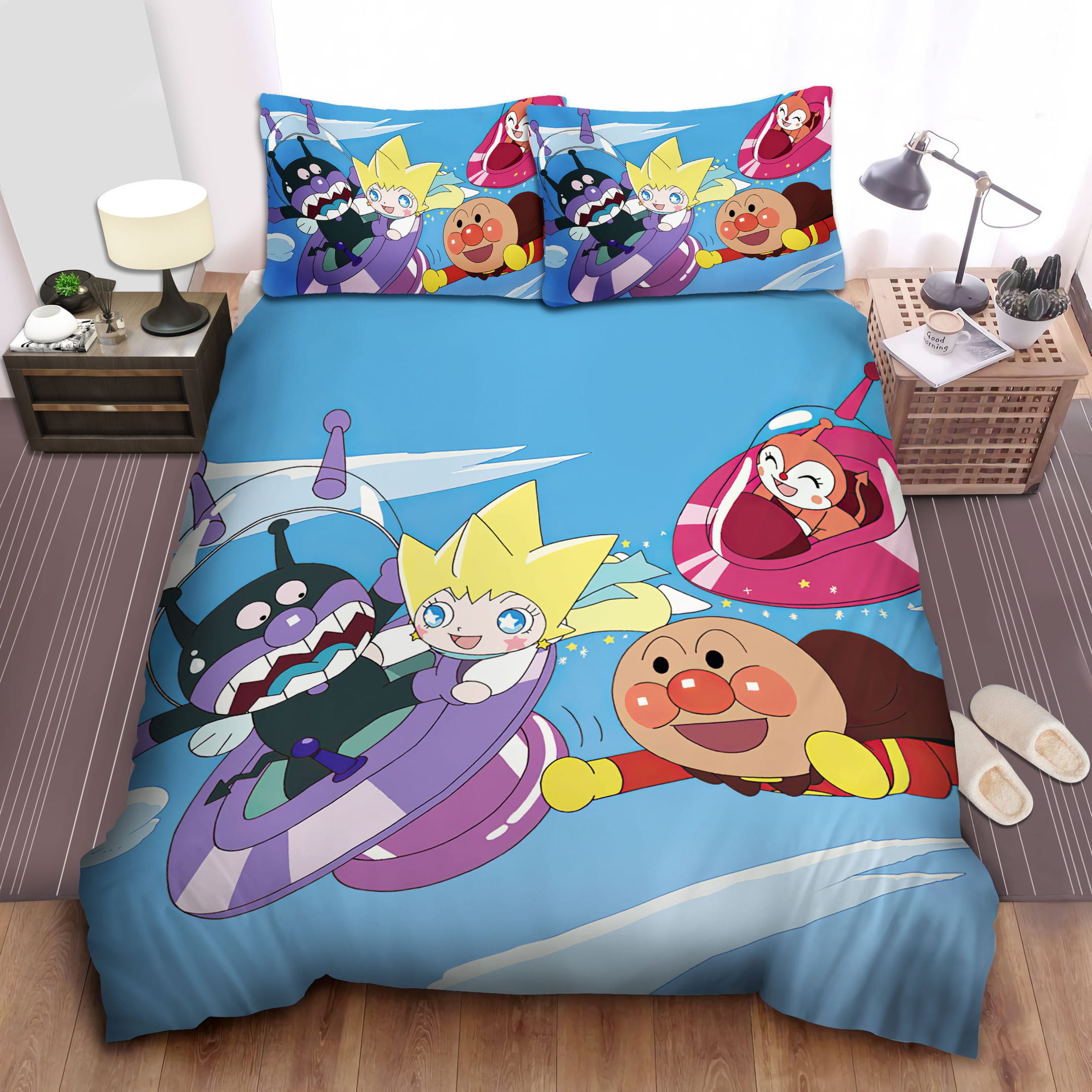 Soreike! Anpanman Bedding Sets Duvet Cover Flatsheet Gift For Christmas Thanksgiving Halloween