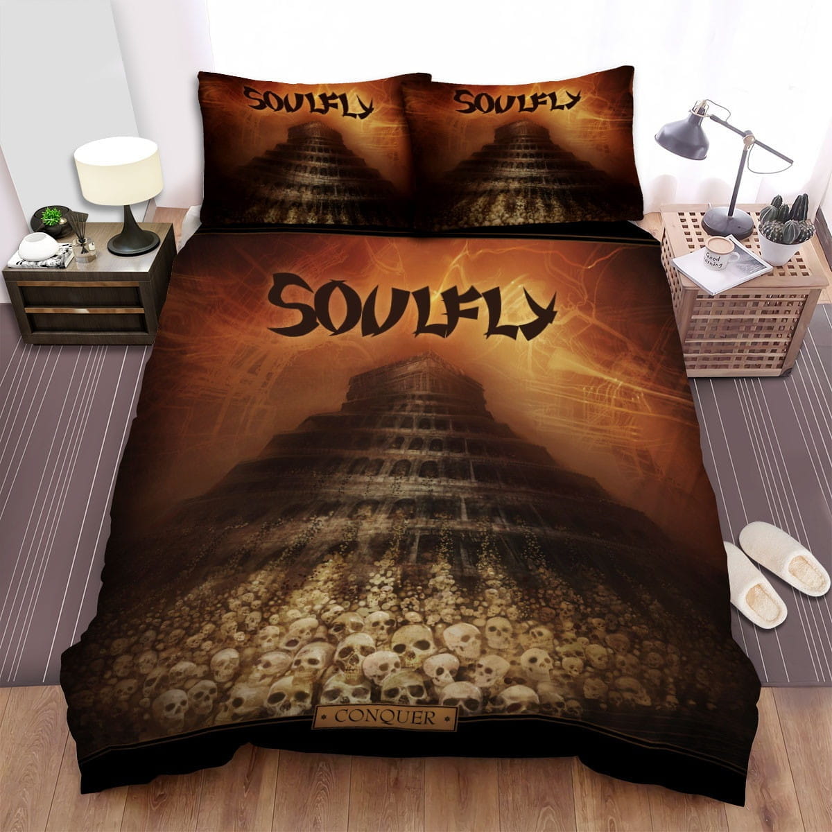 Soulfly Band Skullcaps Bedding Sets Duvet Cover Flatsheet Pillowcases Perfect Gift For Fans