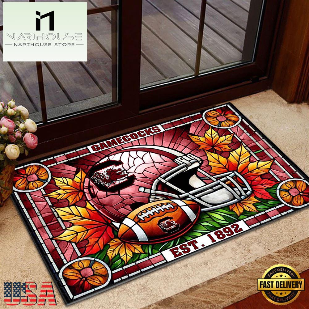 Ncaa South Carolina Gamecocks Football Stained Glass Style Doormats , Large Doormats Outdoors