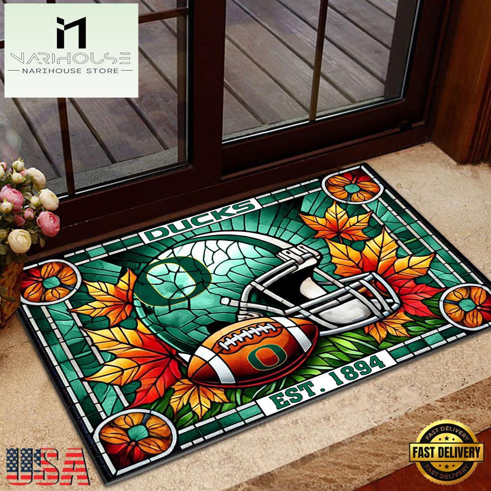 Ncaa Oregon Ducks Football Stained Glass Style Doormats , Large Doormats Outdoors