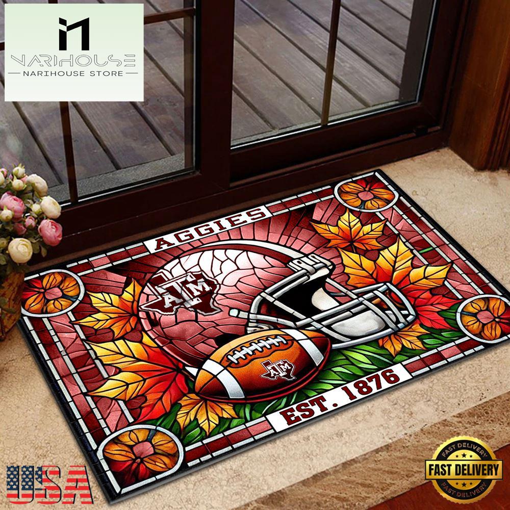 Ncaa Texas A&Ampm Aggies Football Stained Glass Style Doormats , Large Doormats Outdoors