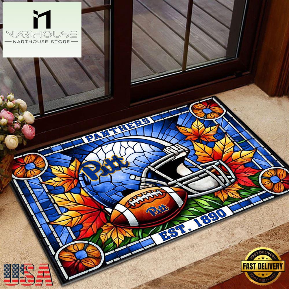 Ncaa Pittsburgh Panthers Football Stained Glass Style Doormats , Large Doormats Outdoors