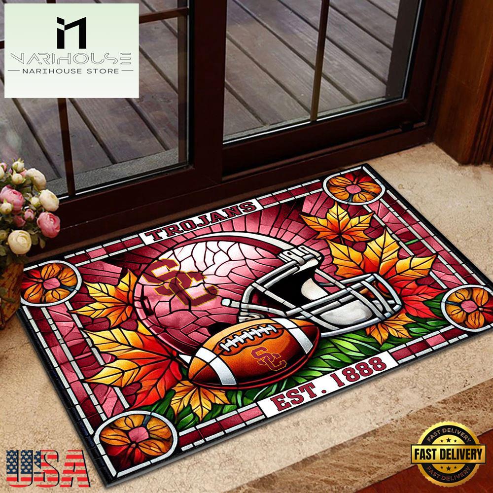 Ncaa Usc Trojans Football Stained Glass Style Doormats , Large Doormats Outdoors