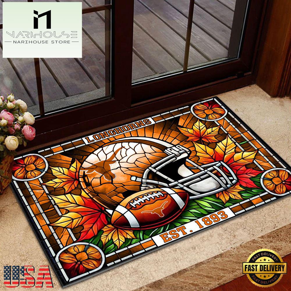 Ncaa Texas Longhorns Football Stained Glass Style Doormats , Large Doormats Outdoors