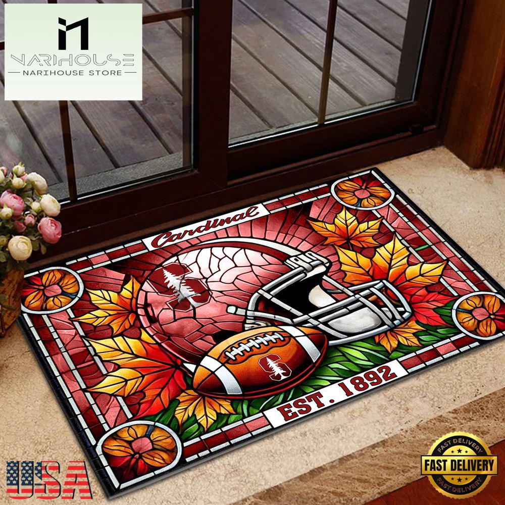 Ncaa Stanford Cardinal Football Stained Glass Style Doormats , Large Doormats Outdoors