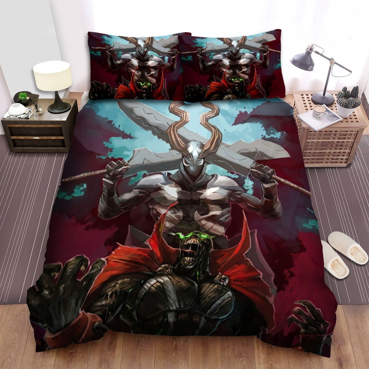 Spawn Combat Devil Bedding Sets Duvet Cover Flatsheet Gift For Wife Husband Besties