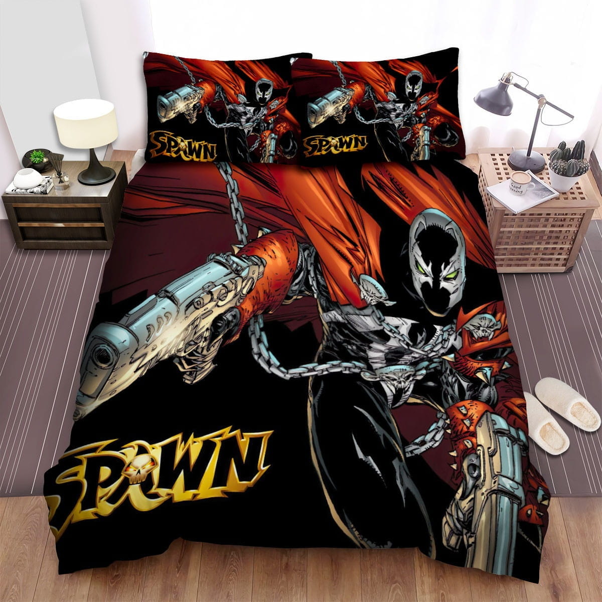 Spawn Shooting Guns Decorative Bedding Sets with Duvet Cover Flatsheet Pillowcases