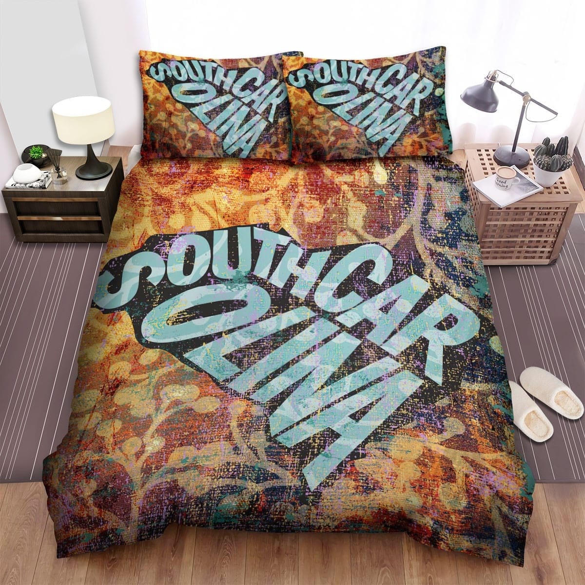 South Carolina Word Art Bedding Set Duvet Cover Gift For Christmas Birthday Thanksgiving