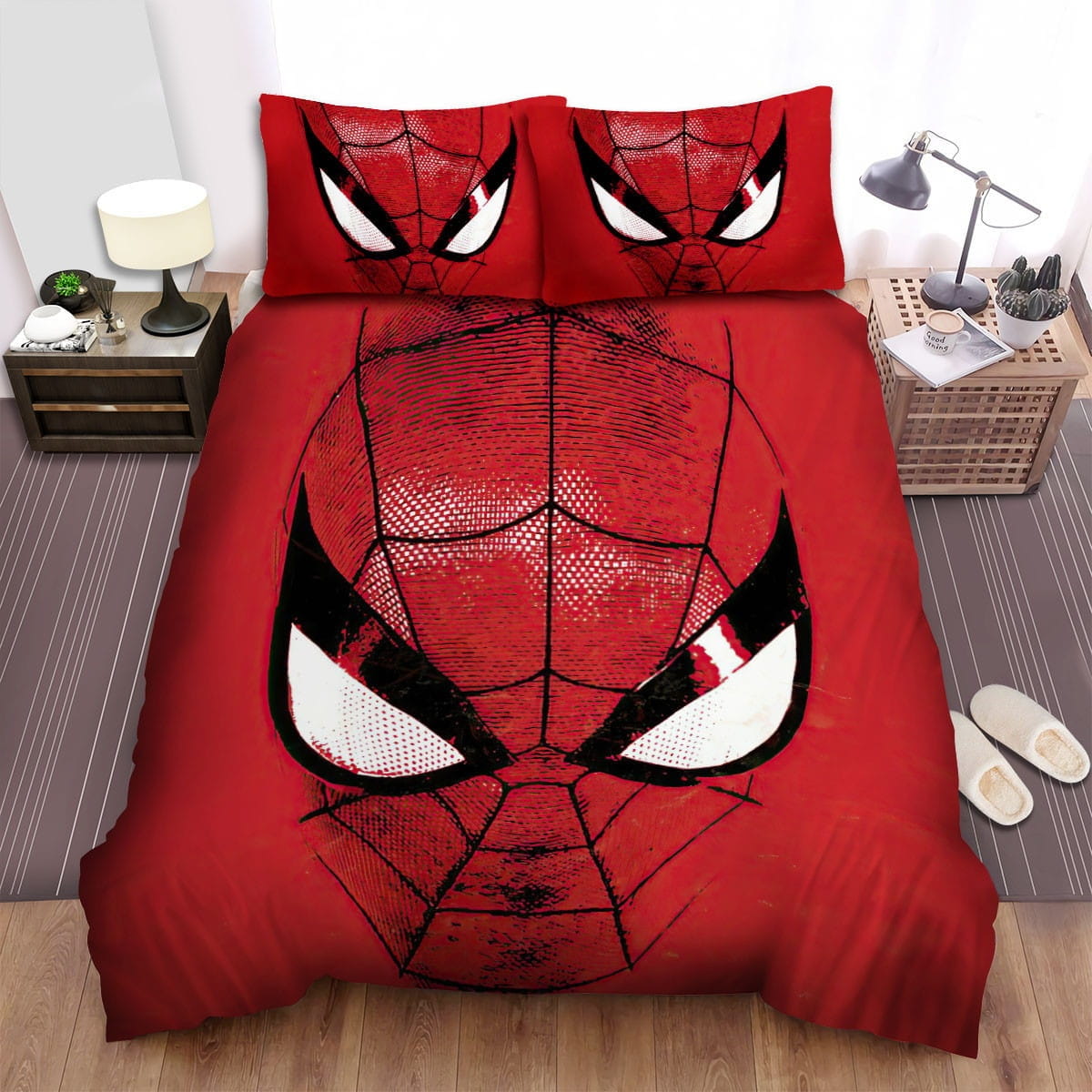 Spider-Man Game Eyes Bedding Sets Duvet Cover Flatsheet Gift For Christmas Thanksgiving Halloween