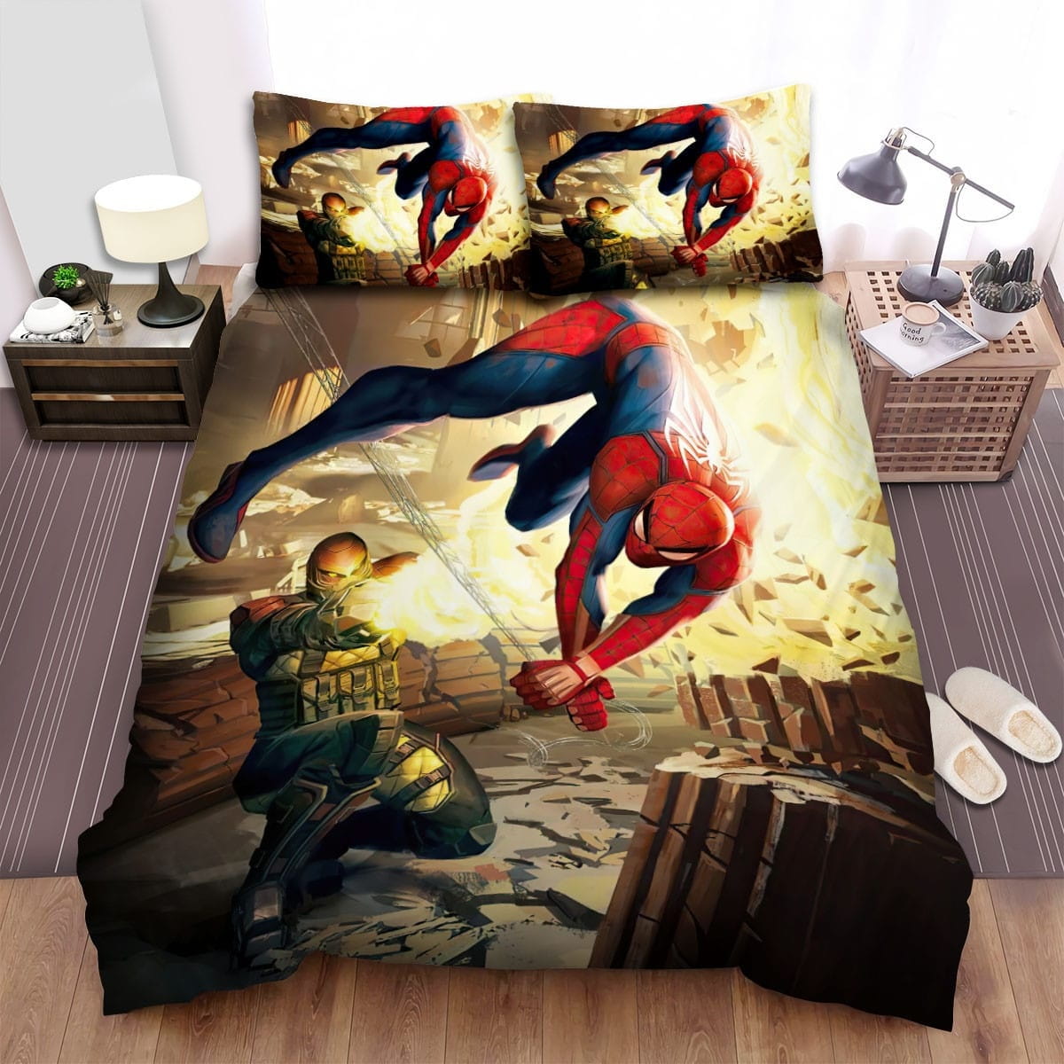 Spider-Man Game Fire Bedding Sets Duvet Cover Flatsheet Pillowcase