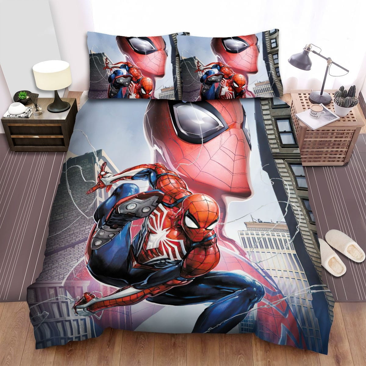 Spider-Man Game In The City Bedding Sets Duvet Cover Flatsheet Pillowcases Perfect Gift For Fans