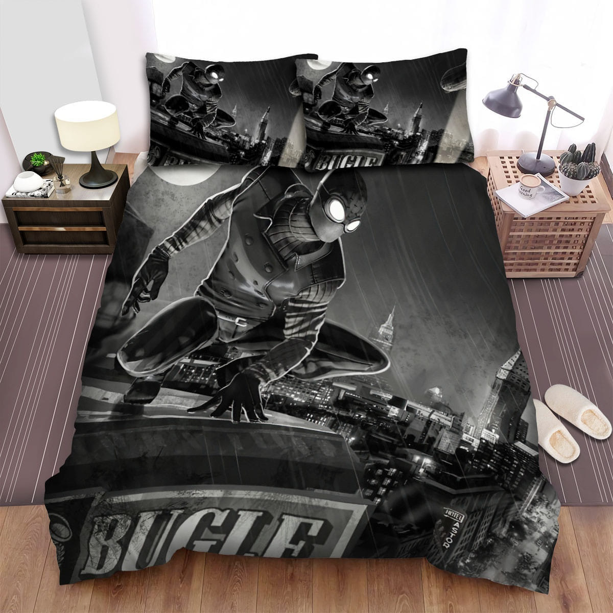 Spider-Man Noir On The Edge Bedding Set Duvet Cover Gift For Christmas Birthday Thanksgiving