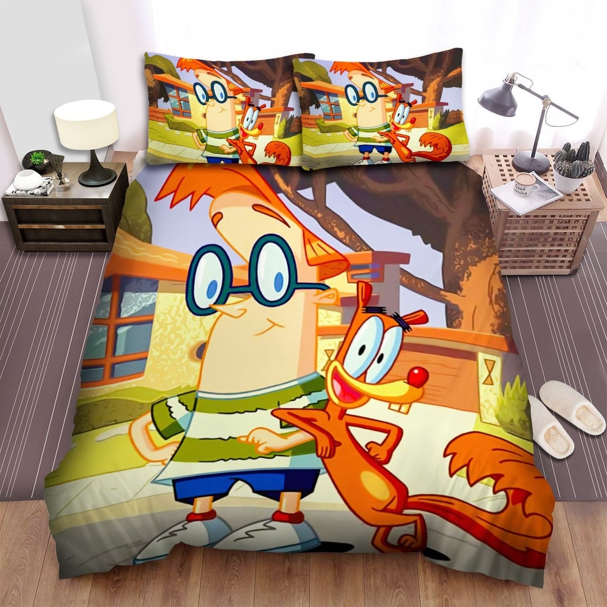 Squirrel Boy Friendship Bedding Sets Duvet Cover Flatsheet Gift For Wife Husband Besties