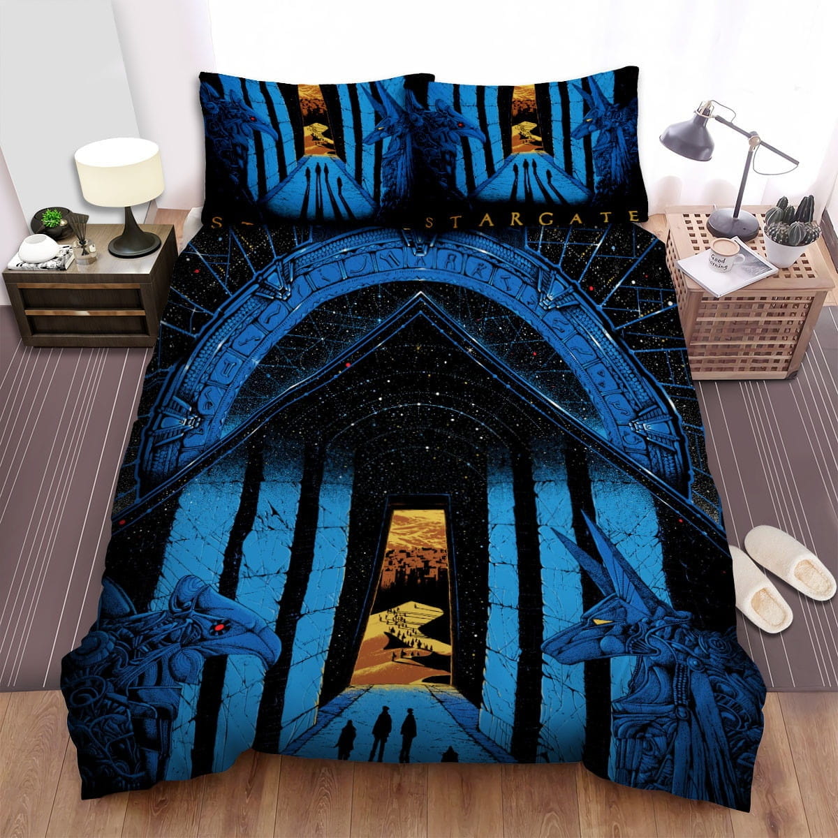 Stargate Blue Background Bedding Sets Duvet Cover Flatsheet Pillowcases Perfect Gift For Fans