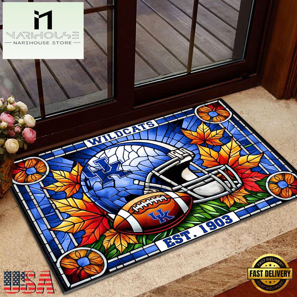 Ncaa Kentucky Wildcats Football Stained Glass Style Doormats , Large Doormats Outdoors