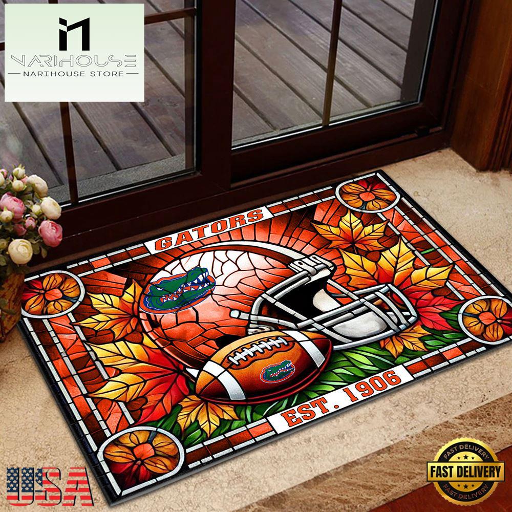 Ncaa Florida Gators Football Stained Glass Style Doormats , Large Doormats Outdoors