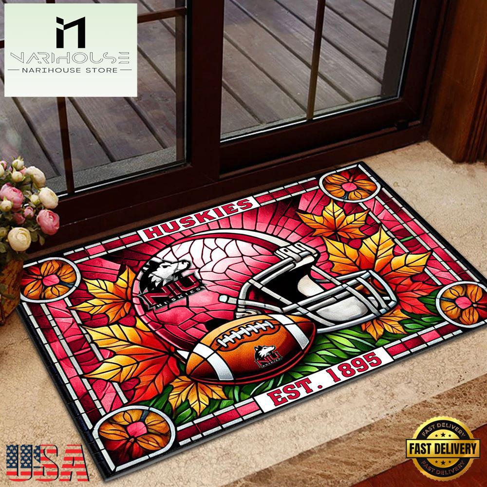 Ncaa Northern Illinois Huskies Football Stained Glass Style Doormats , Large Doormats Outdoors