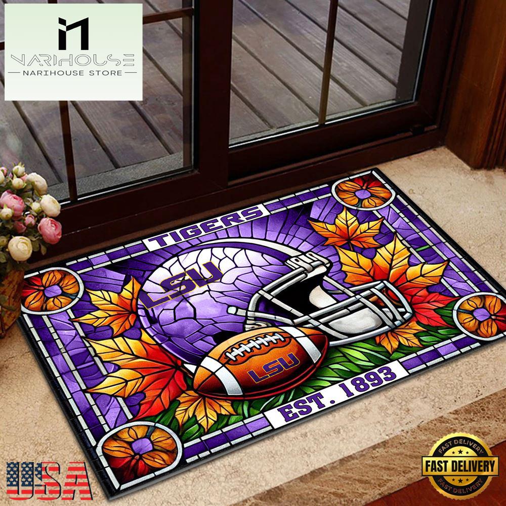Ncaa Lsu Tigers Football Stained Glass Style Doormats , Large Doormats Outdoors