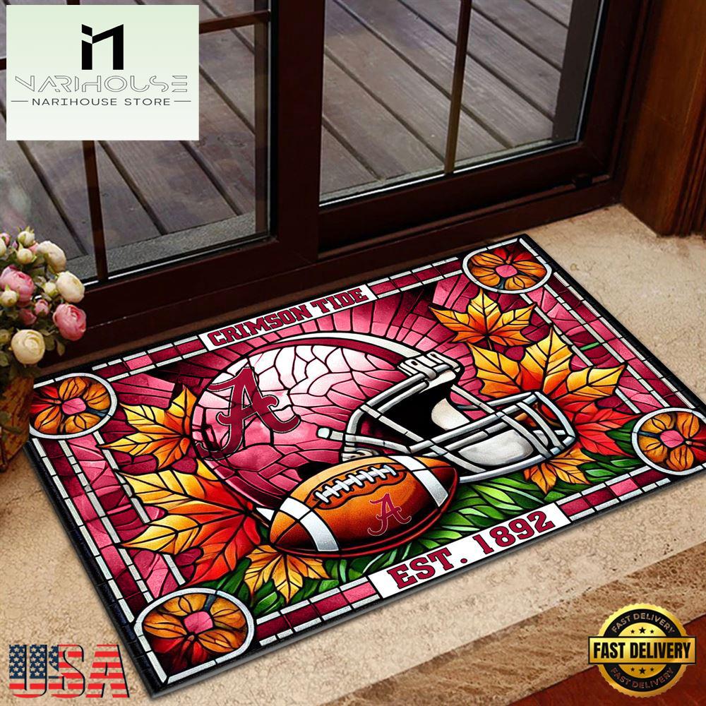Ncaa Alabama Crimson Tide Football Stained Glass Style Doormats , Large Doormats Outdoors