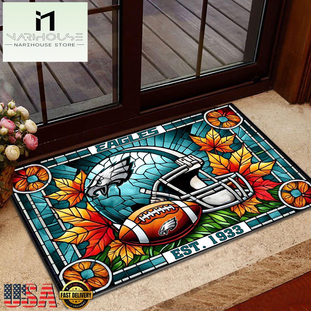 Nfl Philadelphia Eagles Football Stained Glass Style Doormats , Outdoor Doormats