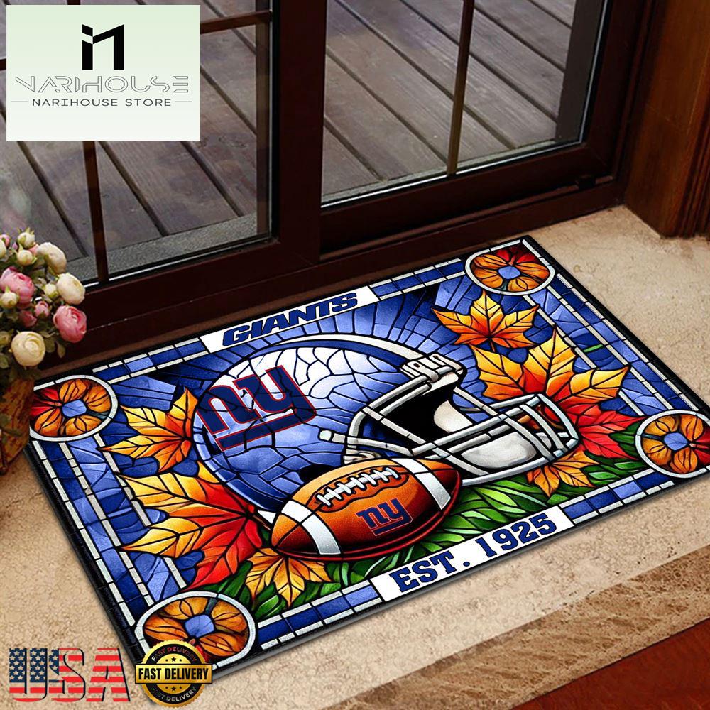 Nfl New York Giants Football Stained Glass Style Doormats , Outdoor Doormats