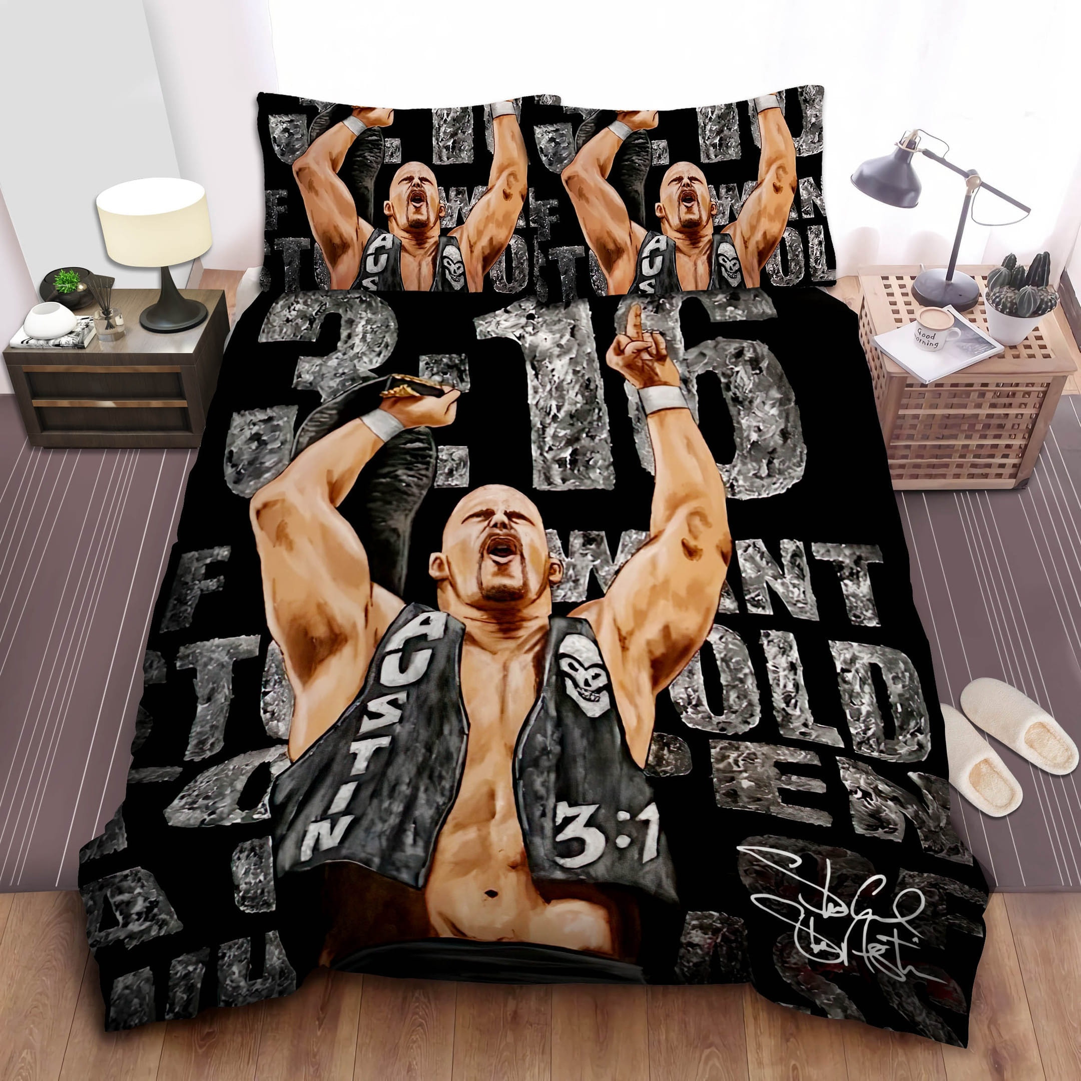 Steve Austin Quote Art Bedding Sets Duvet Cover Flatsheet Pillowcase
