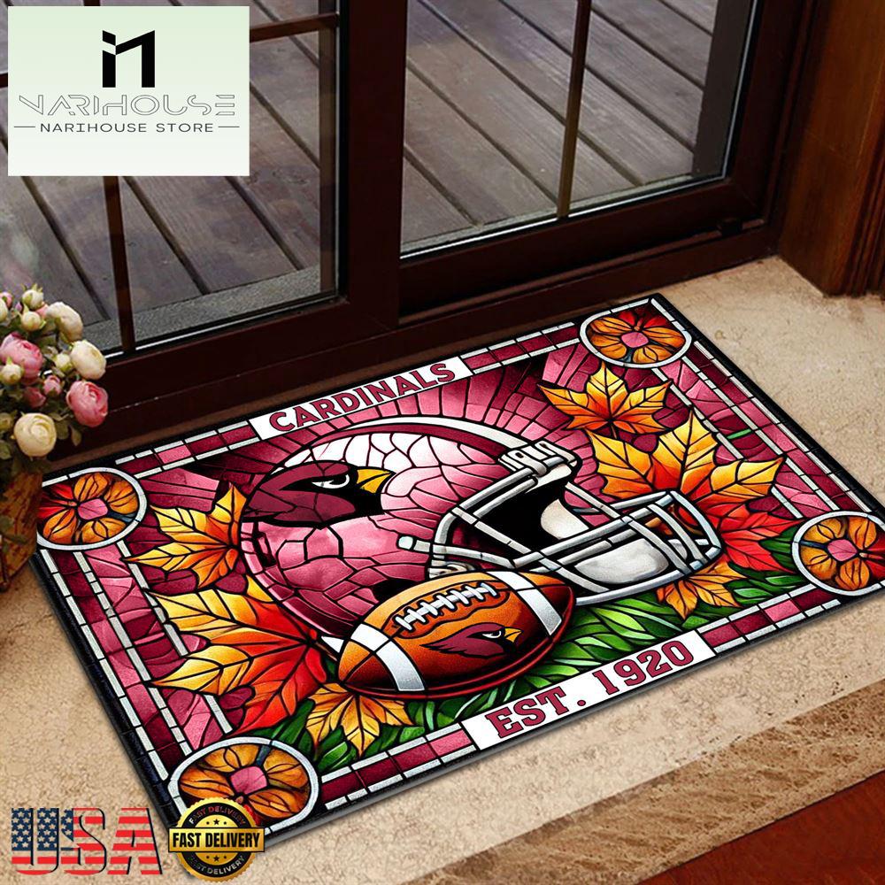 Nfl Arizona Cardinals Football Stained Glass Style Doormats , Outdoor Doormats