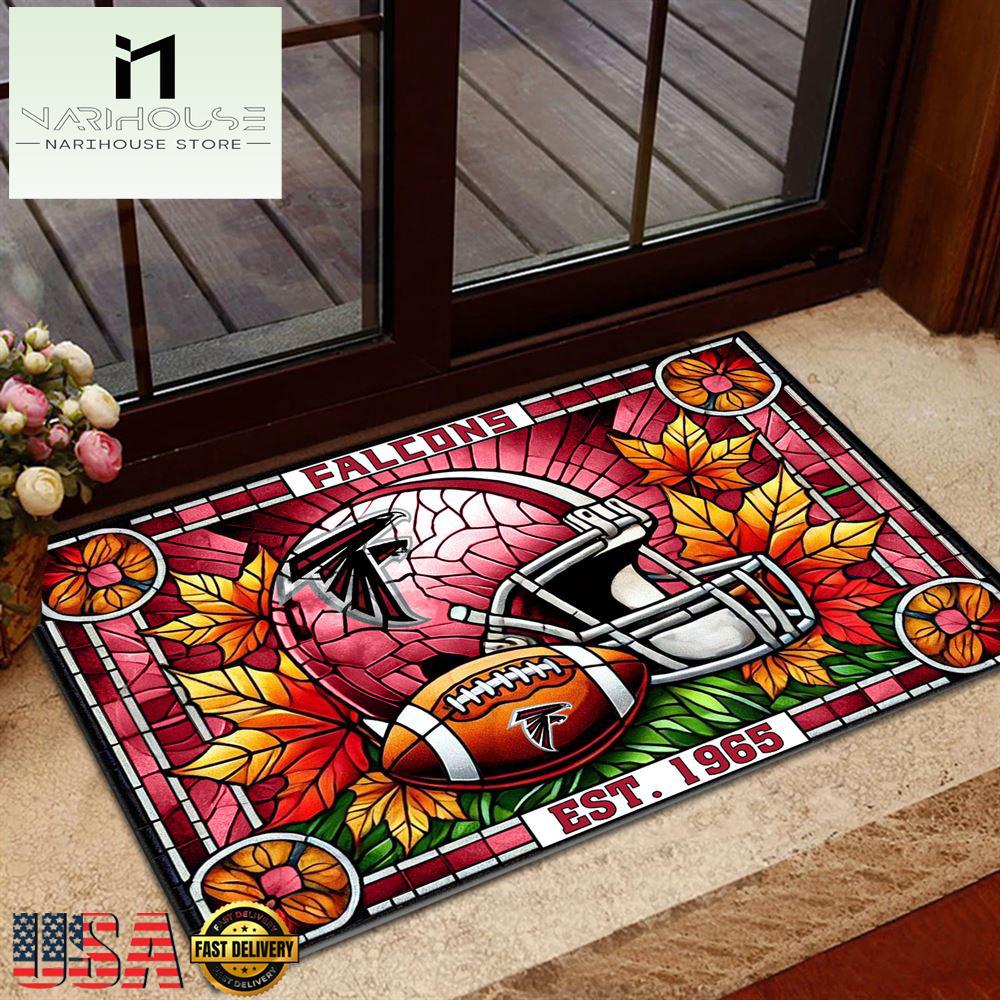 Nfl Atlanta Falcons Football Stained Glass Style Doormats , Outdoor Doormats