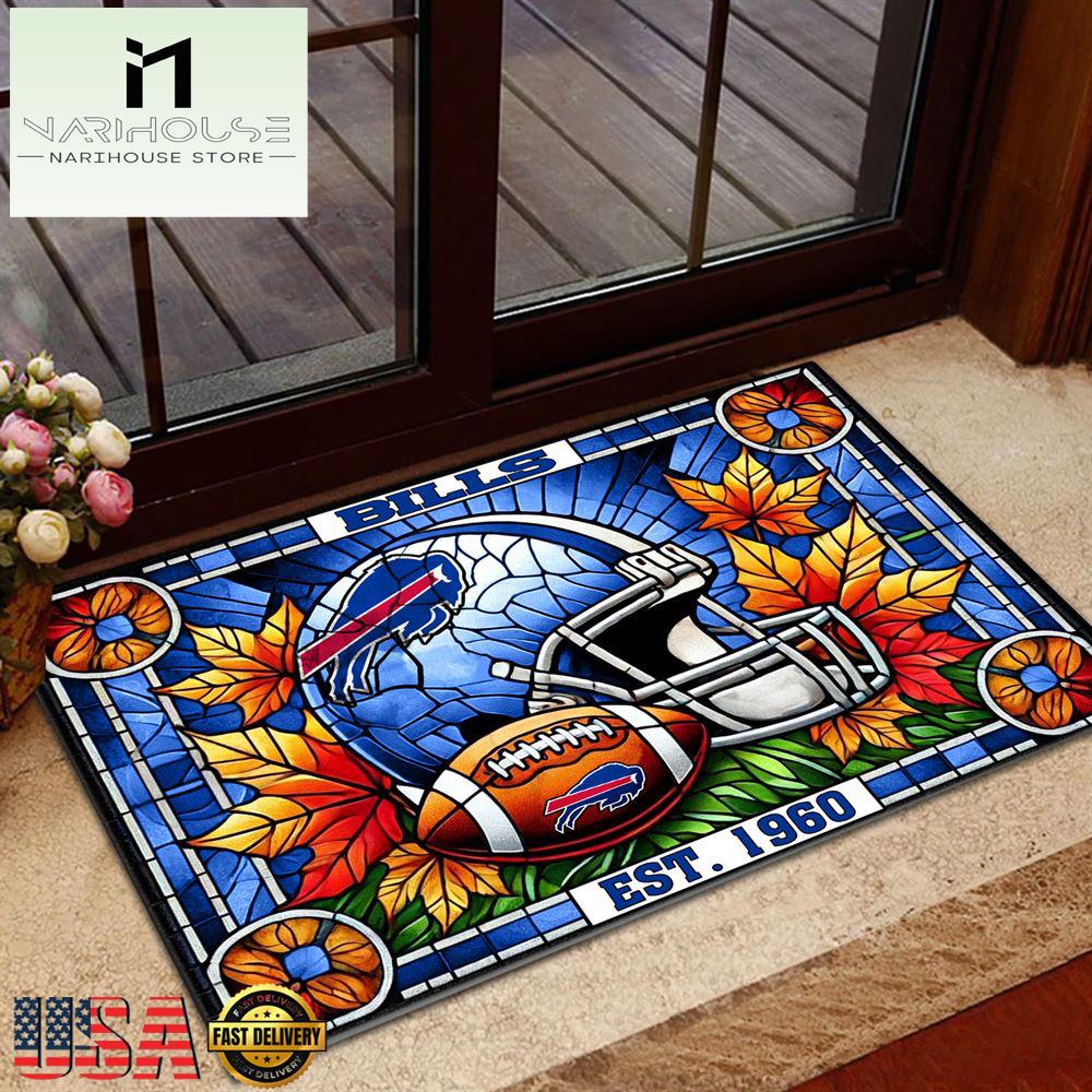 Nfl Buffalo Bills Football Stained Glass Style Doormats , Outdoor Doormats