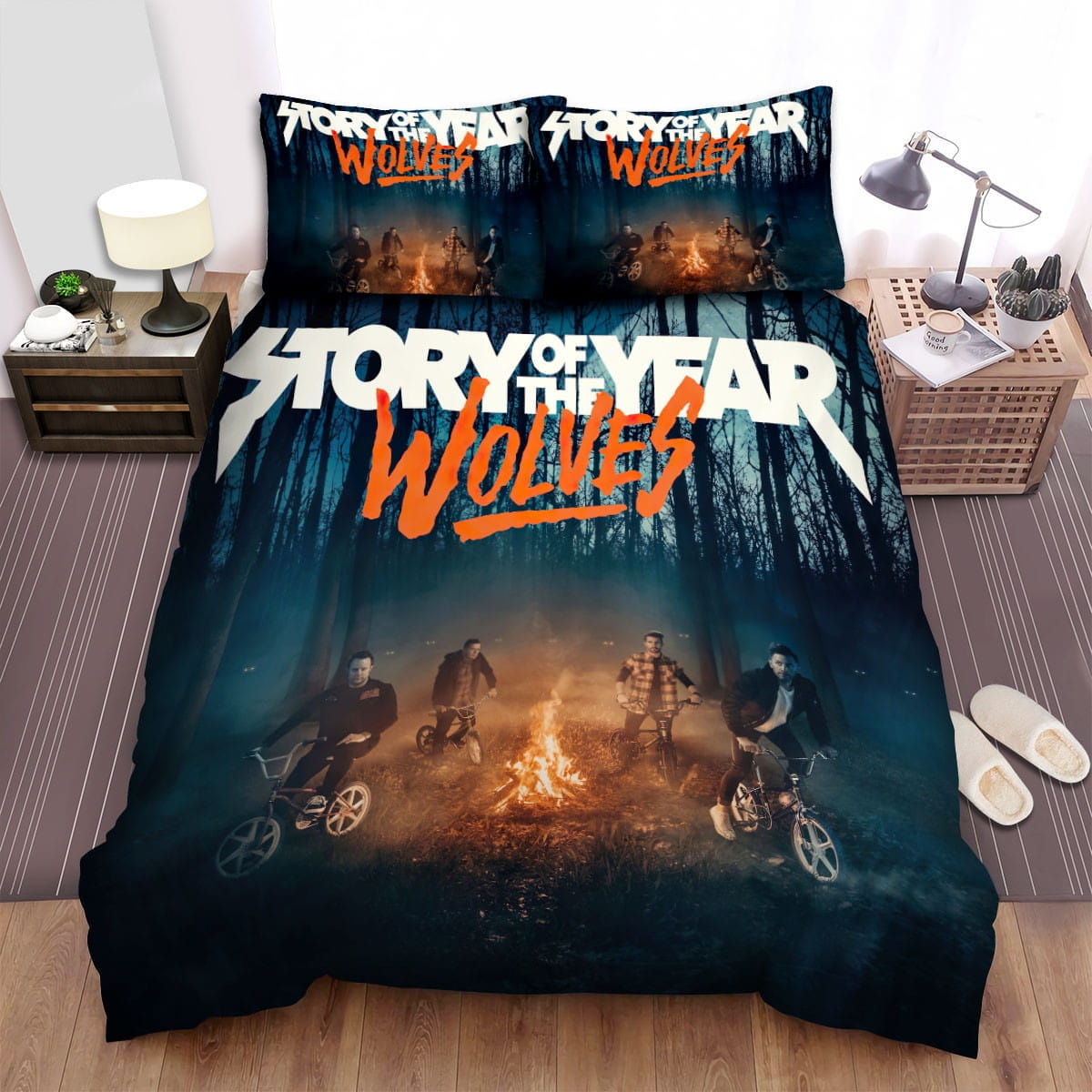 Story Of The Year Campfire Bedding Sets Duvet Cover Flatsheet Gift For Christmas Thanksgiving Halloween