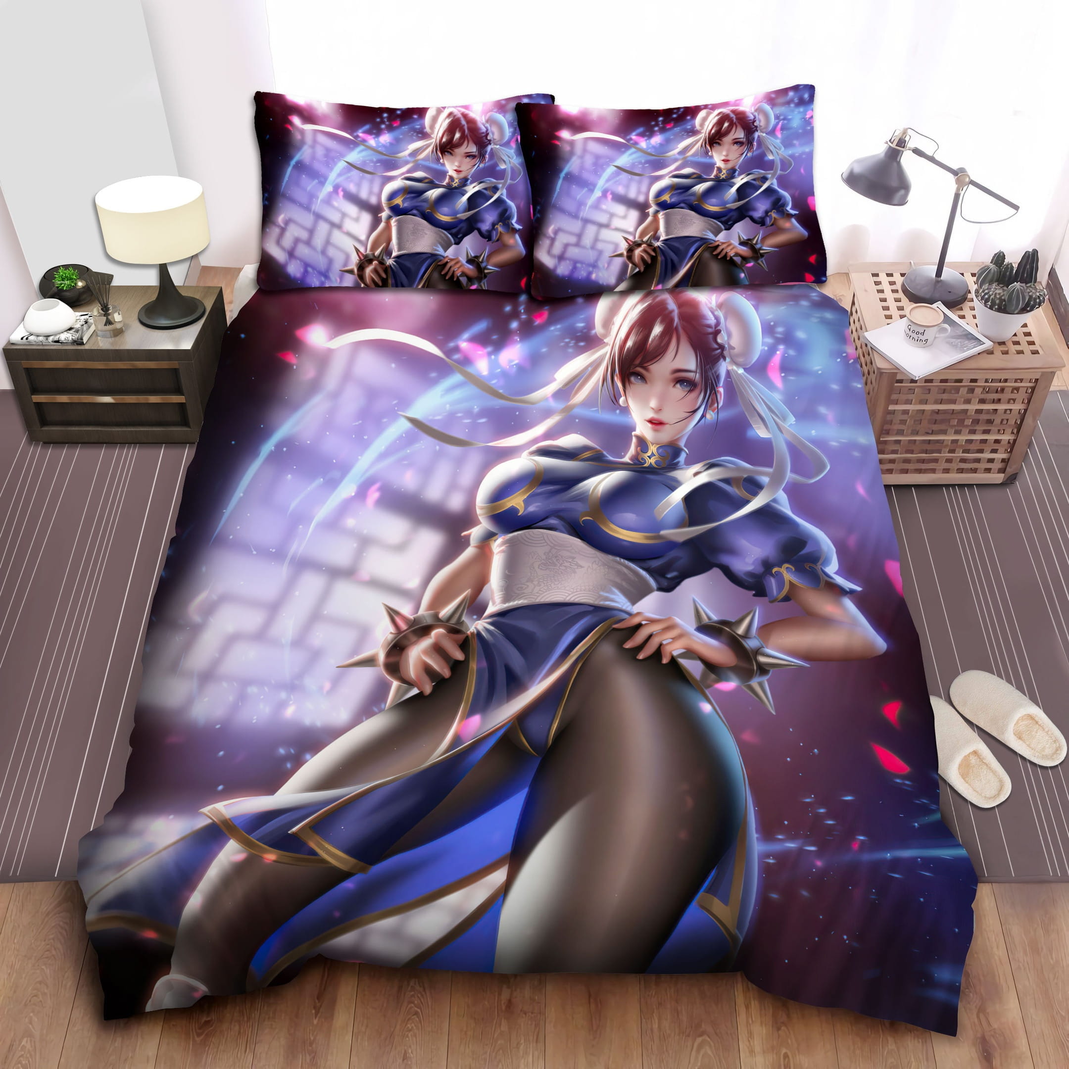 Street Fighter Chun Li Bedding Sets Duvet Cover Flatsheet Gift For Christmas Thanksgiving Halloween