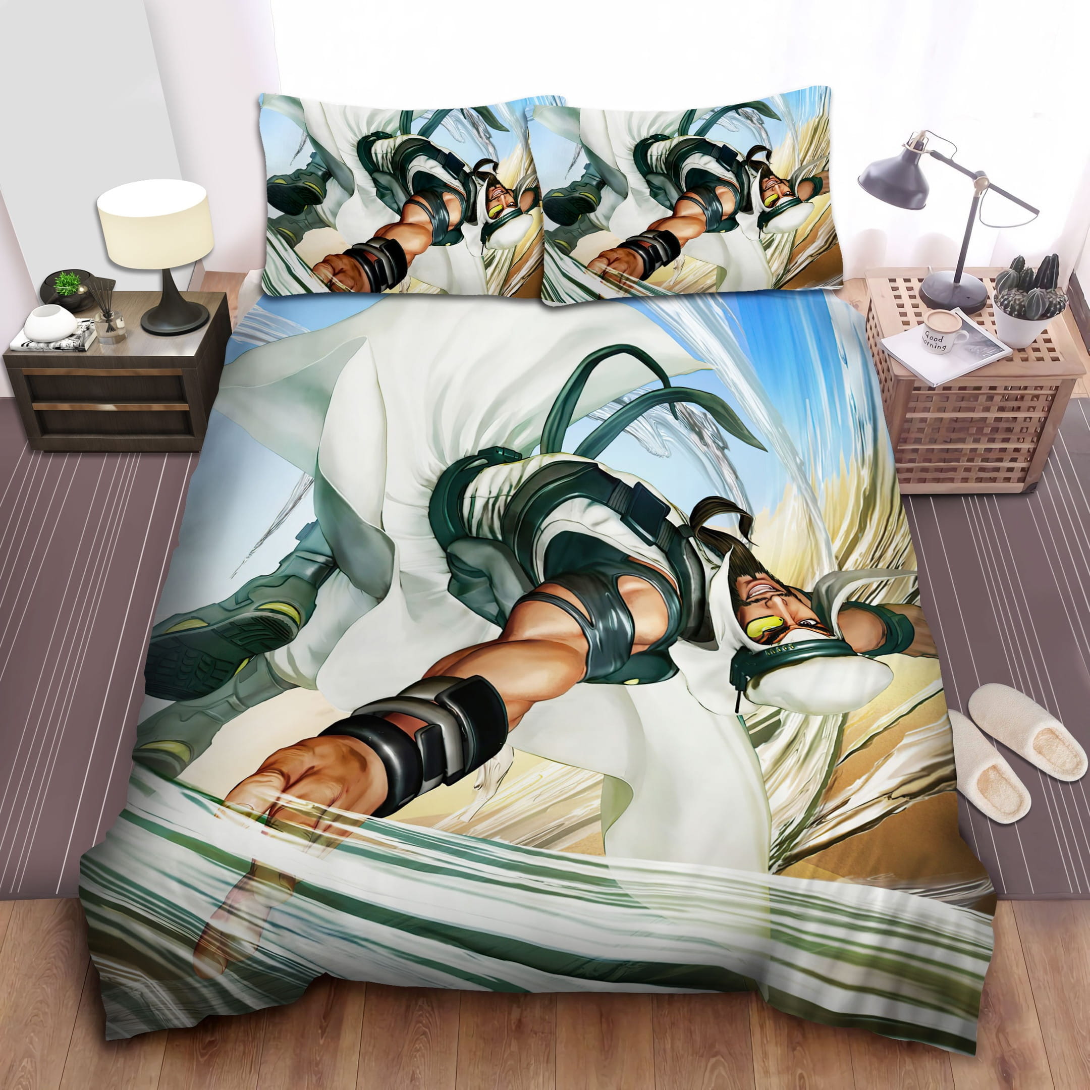 Street Fighter Rashid Bedding Sets Duvet Cover Flatsheet Gift For Wife Husband Besties