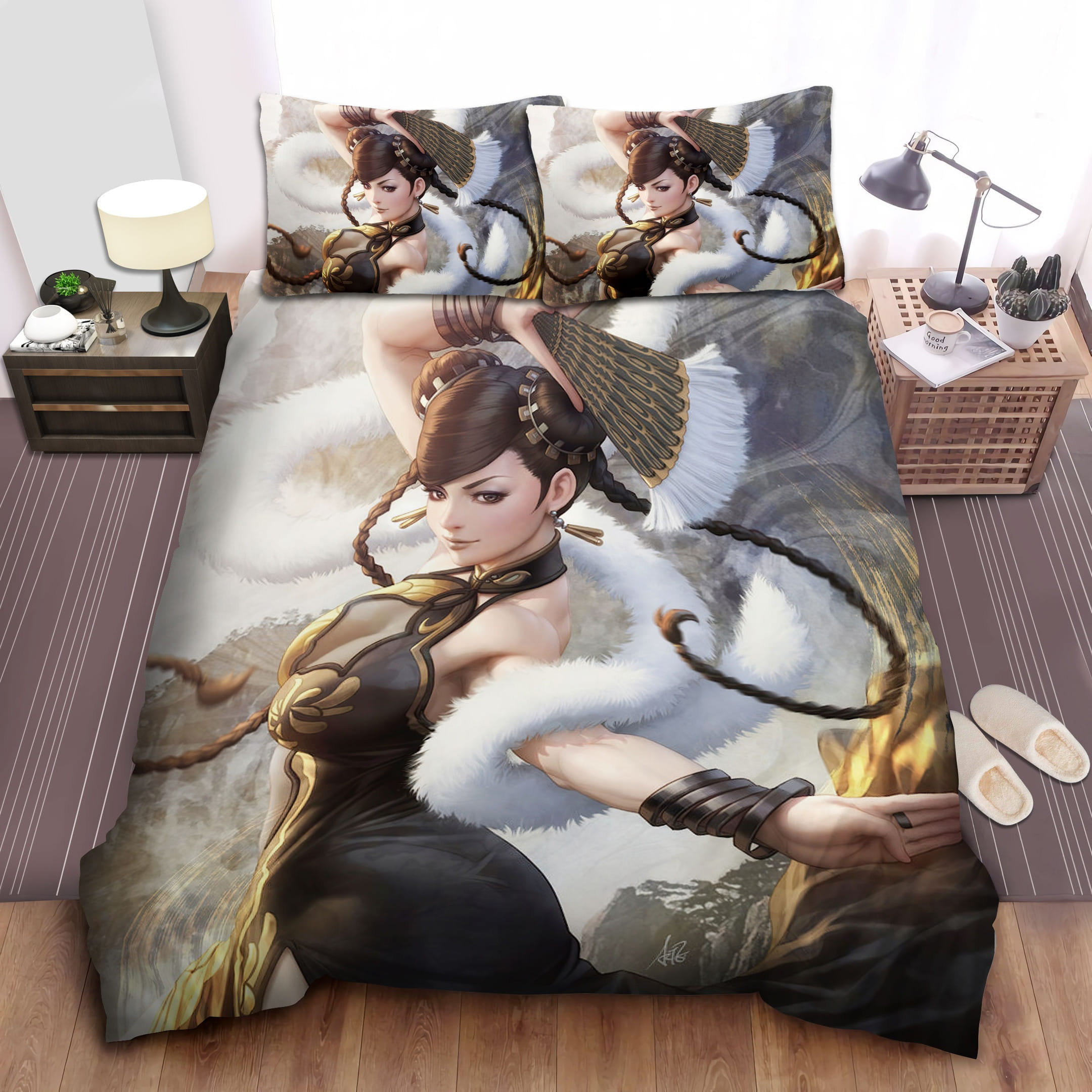 Street Fighter Chun Li Bedding Sets Duvet Cover Flatsheet Pillowcase